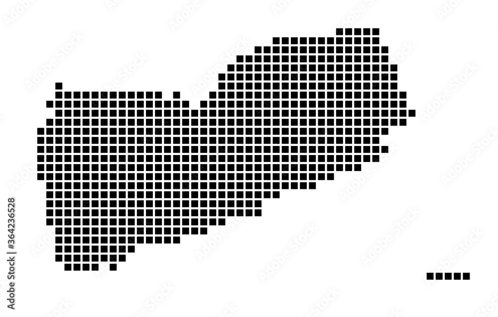 Yemen map. Map of Yemen in dotted style. Borders of the country filled with rectangles for your design. Vector illustration.