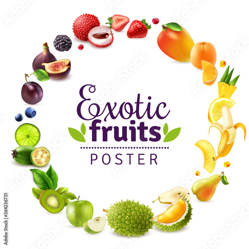 Exotic Fruits Round Rainbow Frame