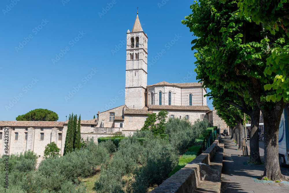 panorama of the basilica of santa chiara di assisi