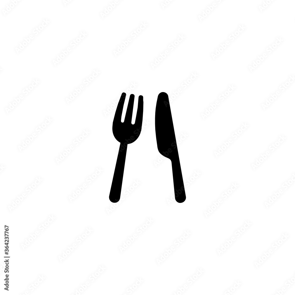 Fork and Knife Flat Vector Icon. Isolated Fork and Knife Illustration Fork and Knife Flat Vector Icon. Isolated Fork and Knife Illustration