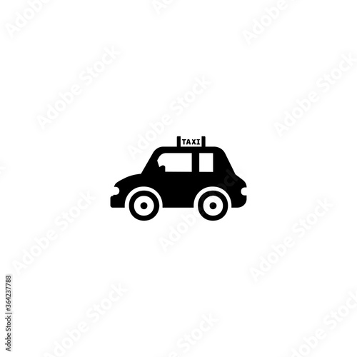 Taxi Car Flat Vector Icon. Isolated Taxi Side View Illustration