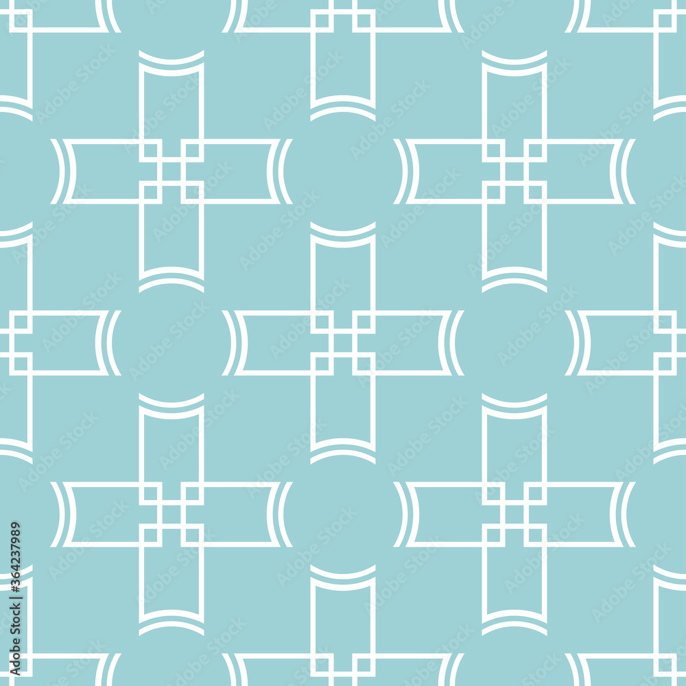 Geometric seamless pattern. White print on blue background Geometric seamless pattern. White print on blue background