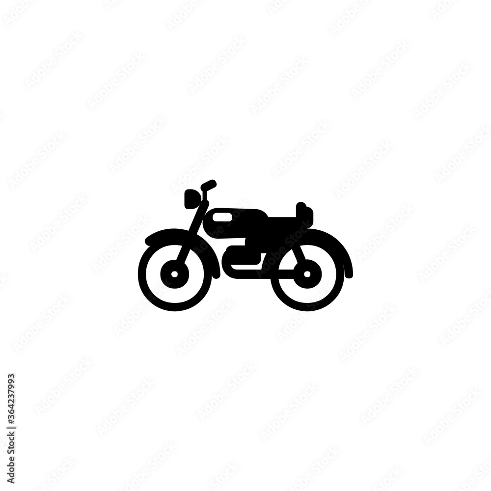 Motorcycle Flat Vector Icon. Isolated Motor Bike Illustration
