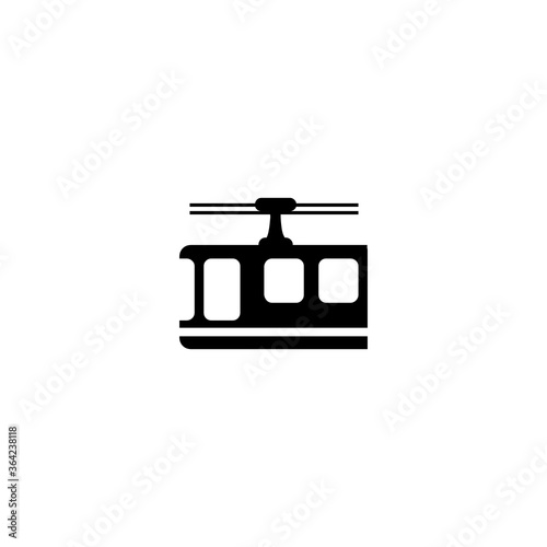 Suspension Railway Flat Vector Icon. Isolated Ropeway Illustration