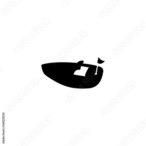 Speedboat Flat Vector Icon. Isolated Speedboat Illustration Symbol - Vector