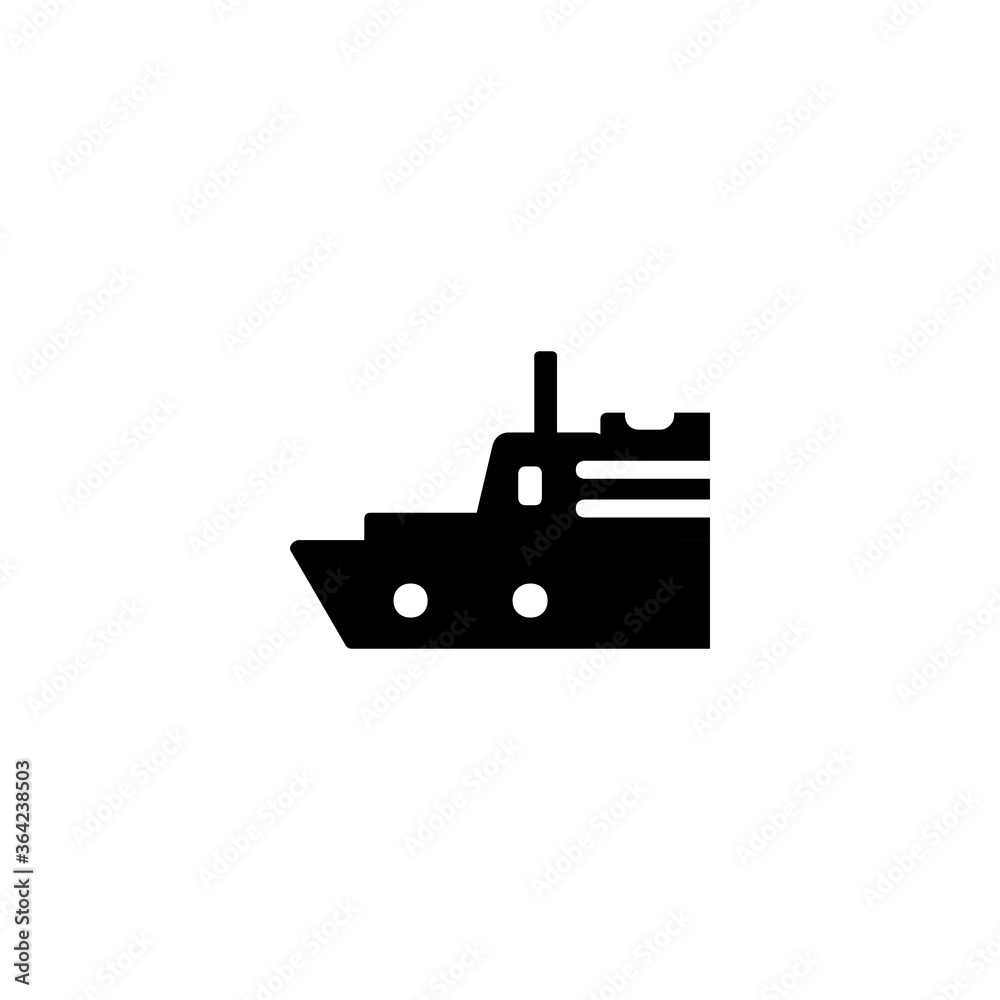 Cruise Flat Vector Icon. Isolated Passenger Ship, Ferry Illustration Symbol - Vector Cruise Flat Vector Icon. Isolated Passenger Ship, Ferry Illustration Symbol - Vector