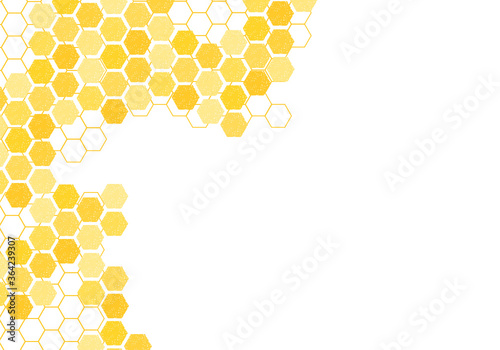 Abstract honeycomb with hexagon grid cells on white background vector.