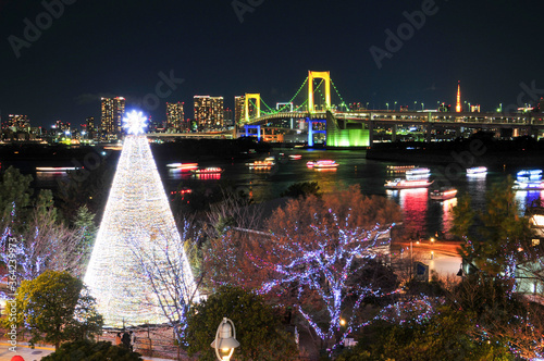 Tableau sur toile お台場の夜景　Beautiful night view of Tokyo, Japan