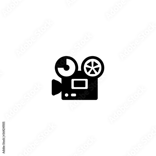 Movie Camera Flat Vector Icon. Isolated Video Camera Illustration - Vector