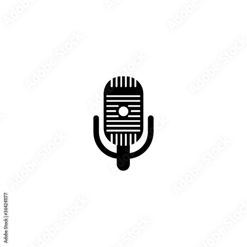 Studio Microphone Flat Vector Icon. Isolated Recording Studio Microphone Illustration - Vector