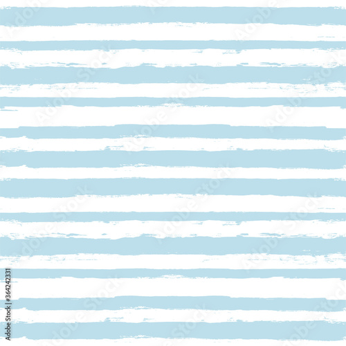 Hand drawn striped pattern, baby blue navy stripe seamless background, childish pastel brush strokes. vector grunge stripes, cute paintbrush line © Good Goods