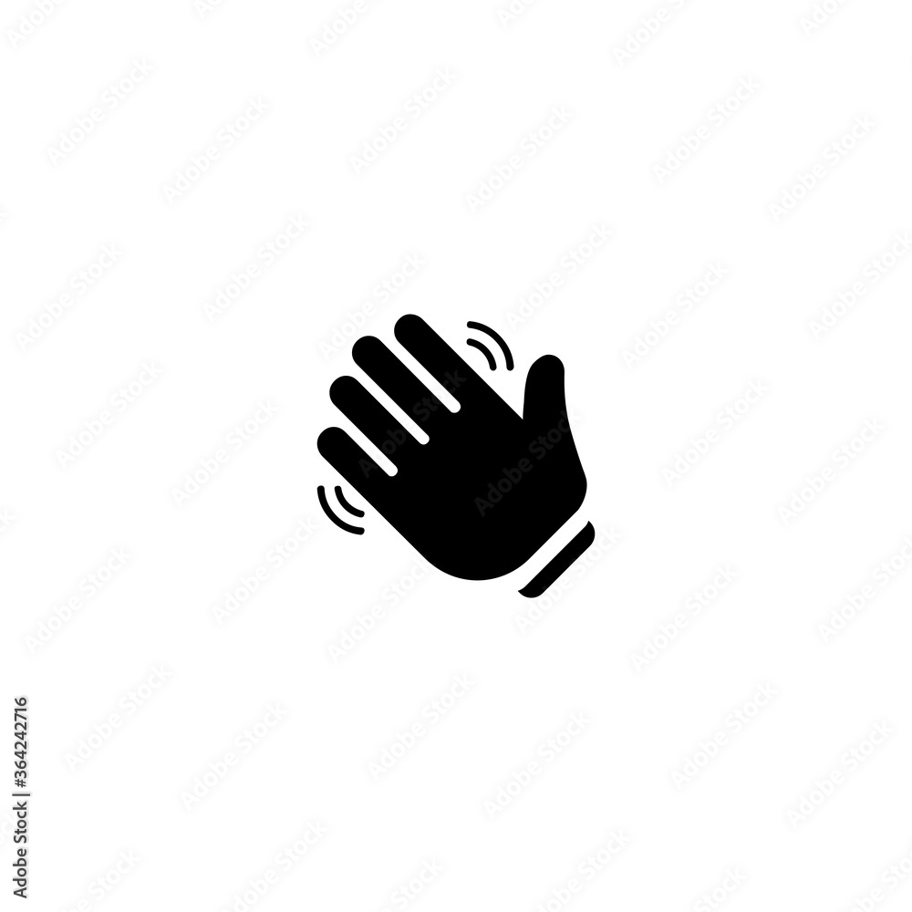 Waving Hand vector flat Icon. Waving hand emoji, emoticon illustration