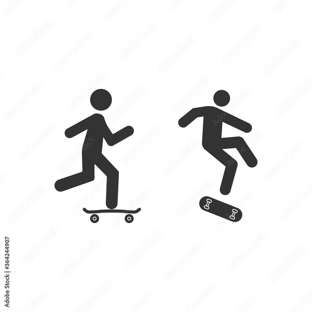 Skaters riding skateboard icon. Skateboarding symbol modern, simple, vector, icon for website design, mobile app, ui. Vector Illustration