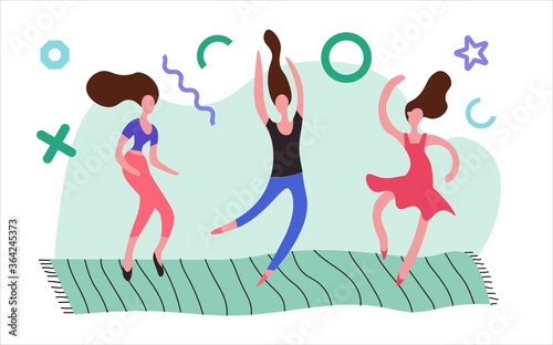 Incendiary home party. Illustration on a white background.