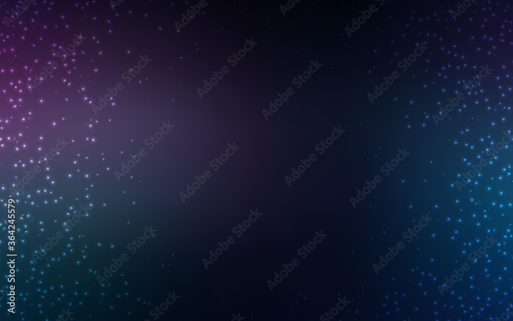 Dark Pink, Blue vector template with space stars. Space stars on blurred abstract background with gradient. Smart design for your business advert.