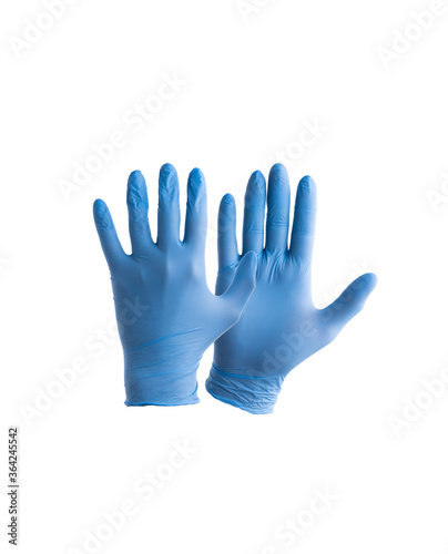 blue gloves isolated on white