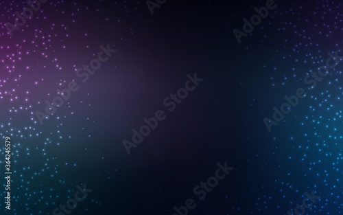 Dark Pink, Blue vector template with space stars. Space stars on blurred abstract background with gradient. Smart design for your business advert.