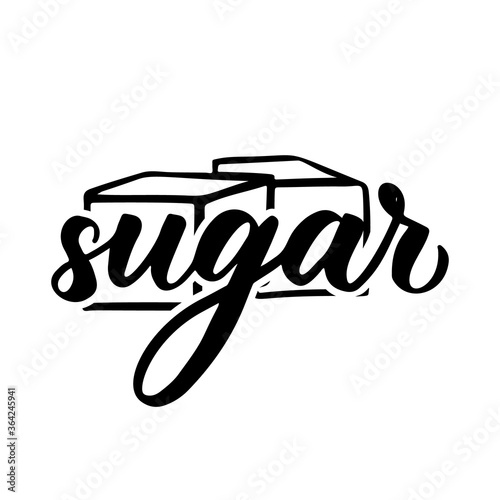 Food pantry custom label sugar. Container sticker. Vector
