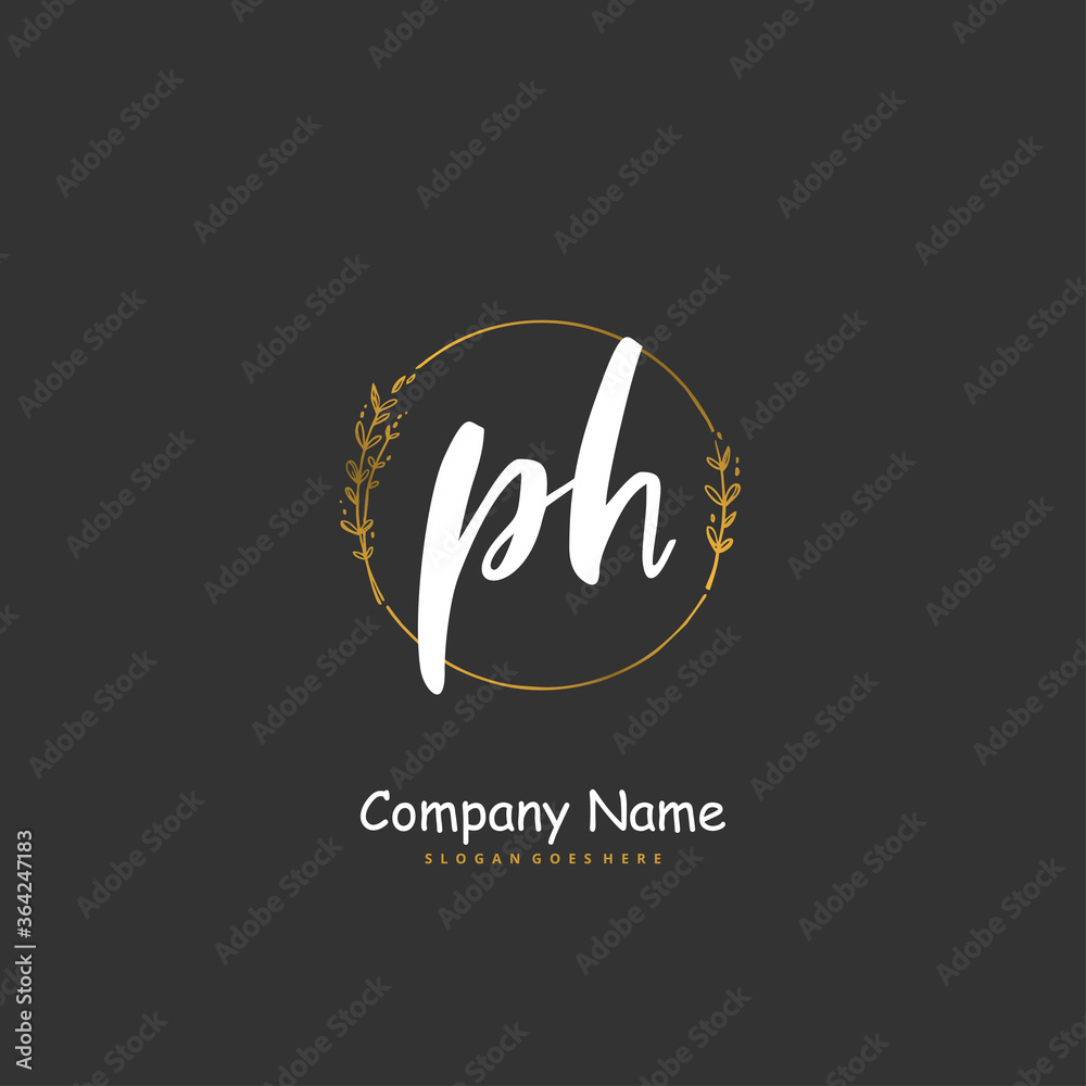 P H PH Initial handwriting and signature logo design with circle. Beautiful design handwritten logo for fashion, team, wedding, luxury logo. P H PH Initial handwriting and signature logo design with circle. Beautiful design handwritten logo for fashion, team, wedding, luxury logo.