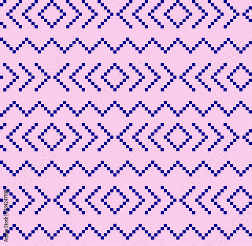 Pink Navy Christmas fair isle pattern background for fashion textiles, knitwear and graphics