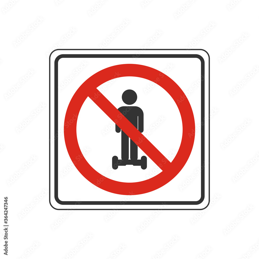 Personal mobility devices prohibited sign. No Gyrscooter symbol modern, simple, vector, icon for website design, mobile app, ui. Vector Illustration Personal mobility devices prohibited sign. No Gyrscooter symbol modern, simple, vector, icon for website design, mobile app, ui. Vector Illustration