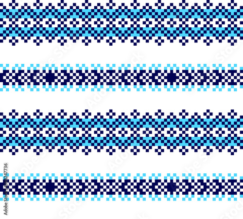 Sky Blue Christmas fair isle pattern background for fashion textiles, knitwear and graphics