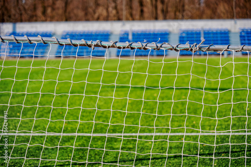 Football Goal Net And Field