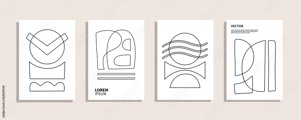 Modern geometric abstract covers templates set