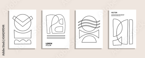 Modern geometric abstract covers templates set