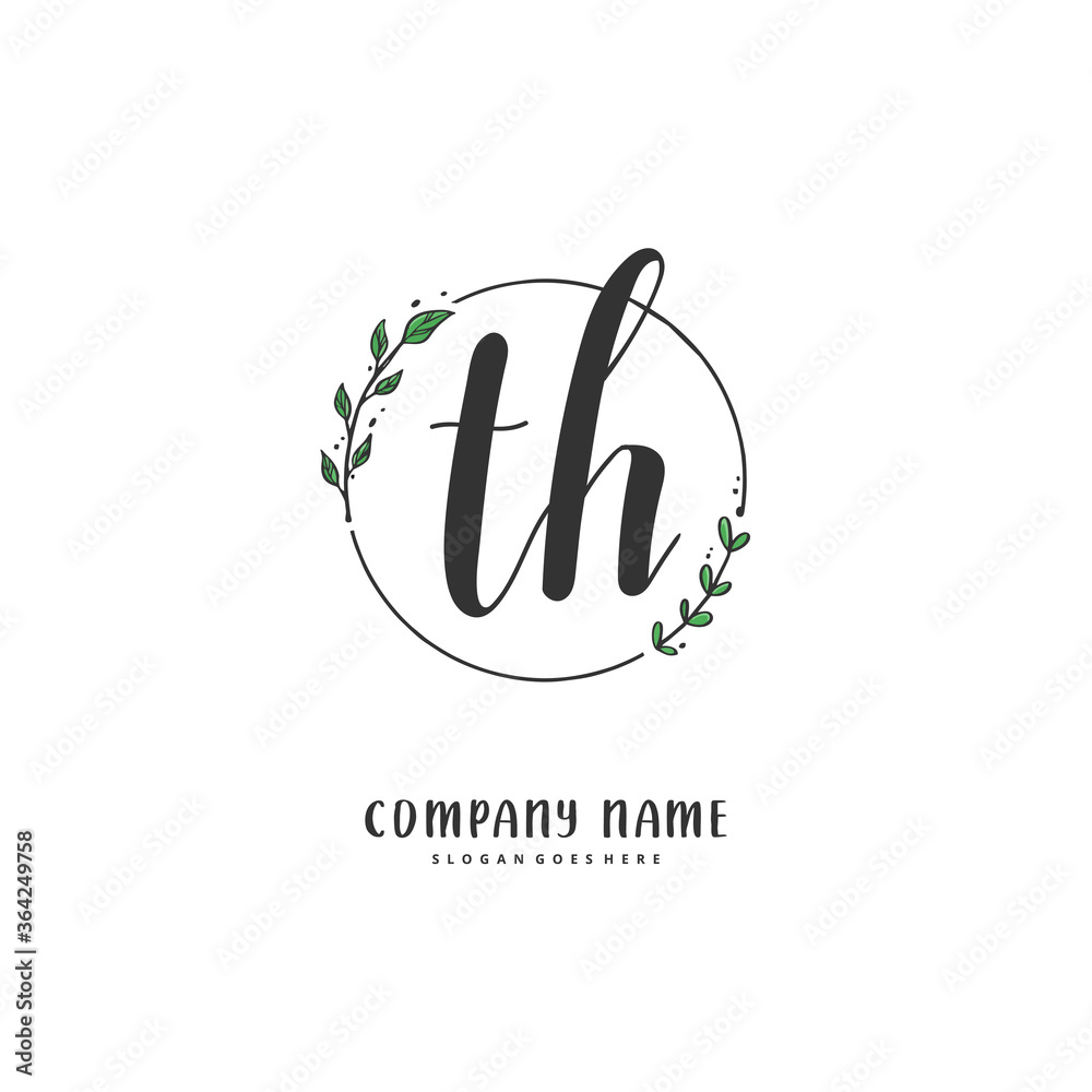 T H TH Initial handwriting and signature logo design with circle. Beautiful design handwritten logo for fashion, team, wedding, luxury logo. T H TH Initial handwriting and signature logo design with circle. Beautiful design handwritten logo for fashion, team, wedding, luxury logo.
