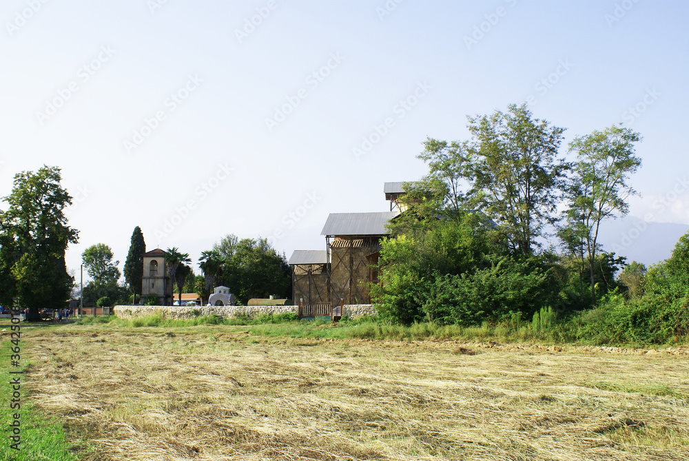 The devastated temple, a medieval building, view. The devastated temple, a medieval building, view.