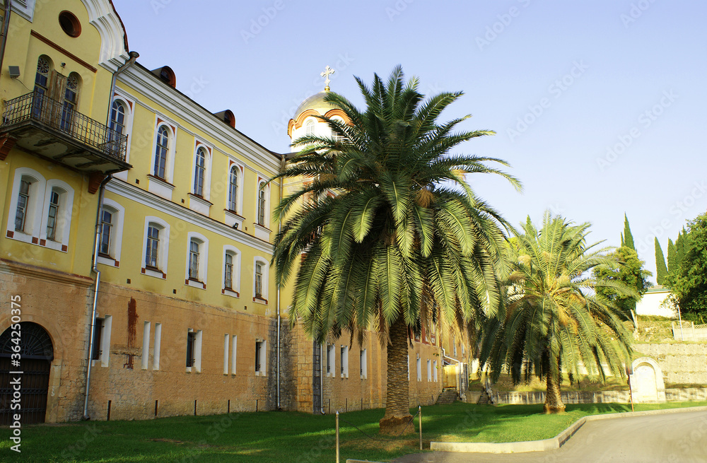 New Athos monastery, temple, medieval building, faith. New Athos monastery, temple, medieval building, faith.