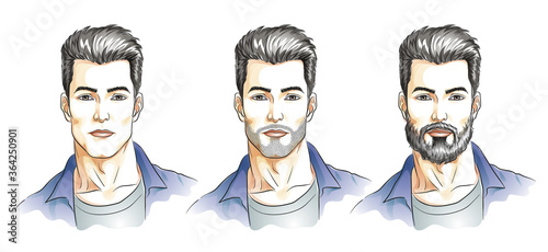 Man Face Watercolor Style Illustration