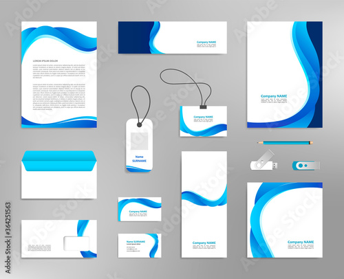 Corporate identity design template, business stationery mockup for company branding
