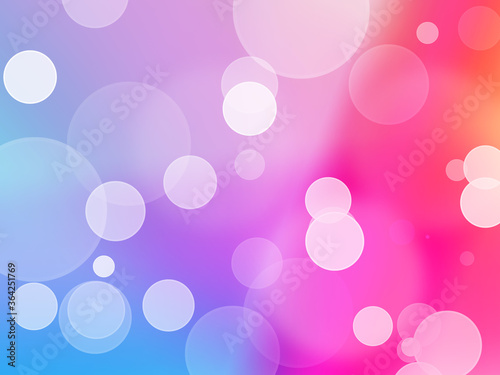Abstract colorful bokeh circles with soft light background illustration