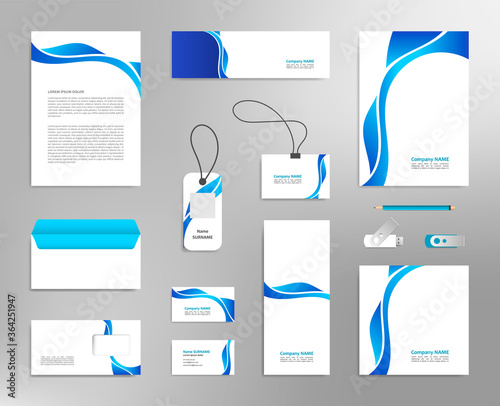 Corporate identity design template, business stationery mockup for company branding