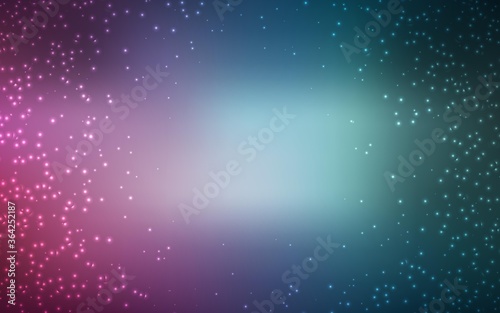 Dark Blue, Red vector pattern with night sky stars. Shining illustration with sky stars on abstract template. Pattern for astronomy websites.