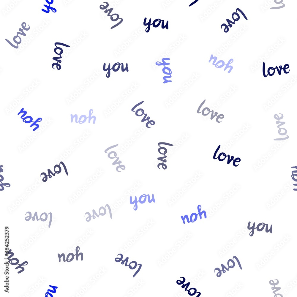 Dark BLUE vector seamless cover with quote LOVE YOU. Colorful illustration with quote LOVE YOU in celebration style. Template for business cards, websites. Dark BLUE vector seamless cover with quote LOVE YOU. Colorful illustration with quote LOVE YOU in celebration style. Template for business cards, websites.