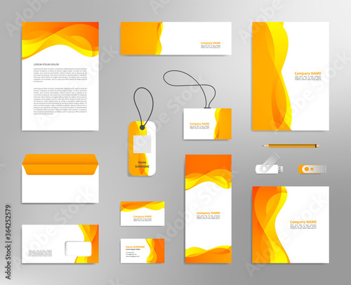 Corporate identity design template, business stationery mockup for company branding