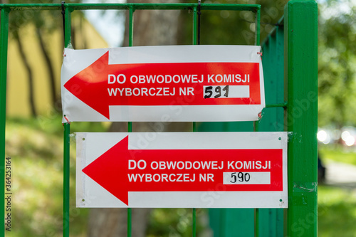 tablica lokalu wyborczy, Wybory Prezydenckie 2020 w Polsce