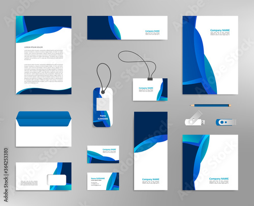 Corporate identity design template, business stationery mockup for company branding