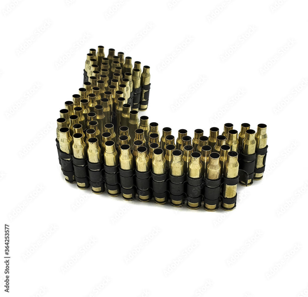 Bandolier from fired cartridge cases. Accessory for clothes. Informal clothes. Bandolier from fired cartridge cases. Accessory for clothes. Informal clothes.