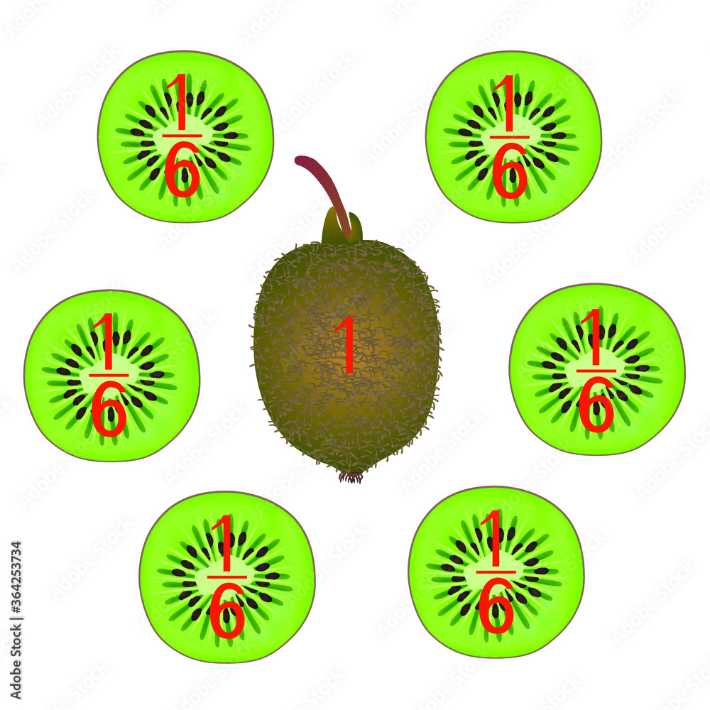 Mathematical games for children study the fractions numbers example