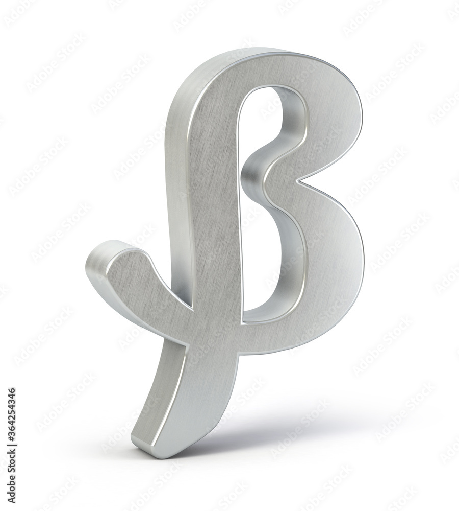 Beta made of silver. 3d greek letter. 3d illustration. Beta made of silver. 3d greek letter. 3d illustration.
