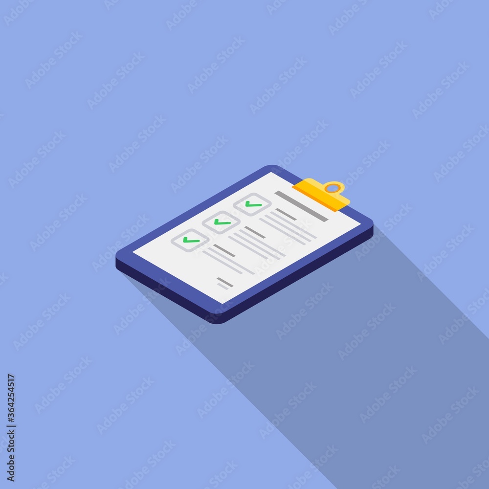 Fototapeta premium Checklist Isometric left view icon vector isometric. Flat style vector illustration.