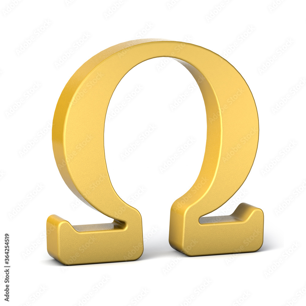 Omega made of gold. 3d golden greek letter. 3d illustration. Omega made of gold. 3d golden greek letter. 3d illustration.