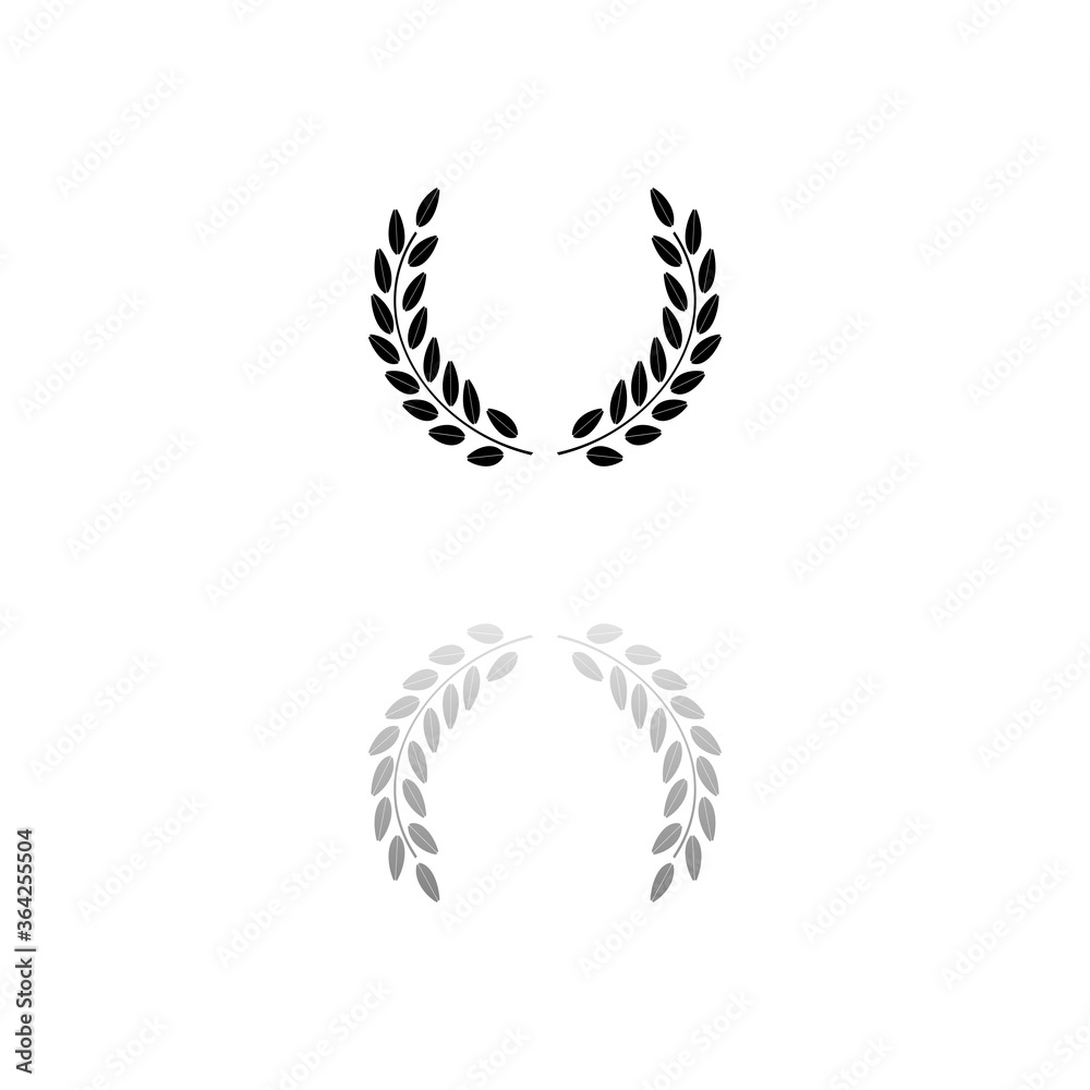 Laurel wreath icon flat