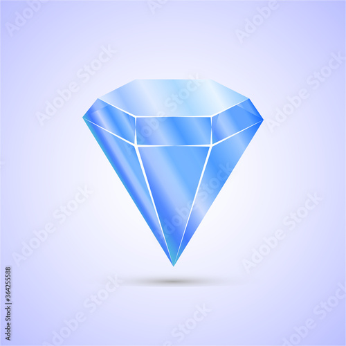 Diamond image vector illustration with shadow