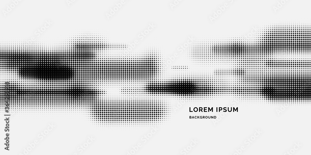 Fototapeta premium Monochrome printing raster, abstract vector halftone background. Black and white texture of dots.