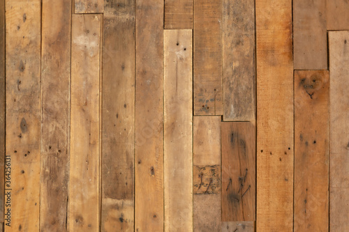 brown wooden plank desk table background texture top view © Keopaserth